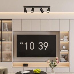 IMMAX PUNTO-4 stropní, nástěnné bodové svítidlo linear, 4 hlavy, černé, pro zdroj typu GU10