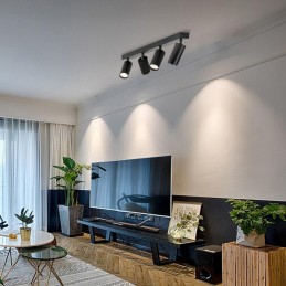 IMMAX PUNTO-4 stropní, nástěnné bodové svítidlo linear, 4 hlavy, černé, pro zdroj typu GU10