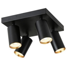 IMMAX PUNTO-4S stropní, nástěnné bodové svítidlo, čtverec, 4 hlavy, černé, pro zdroj typu GU10