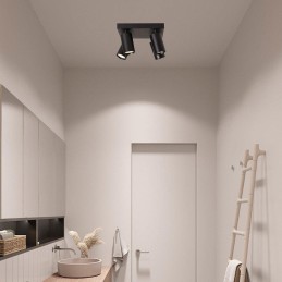 IMMAX PUNTO-4S stropní, nástěnné bodové svítidlo, čtverec, 4 hlavy, černé, pro zdroj typu GU10