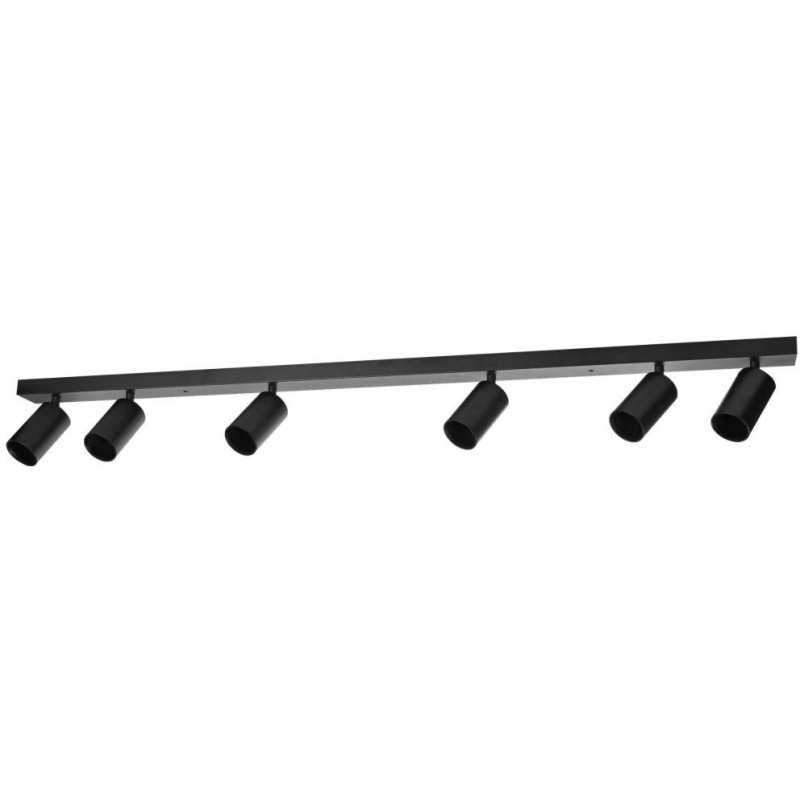 IMMAX PUNTO-6 stropní, nástěnné bodové svítidlo, linear, 6 hlav, černé, pro zdroj typu GU10