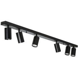 IMMAX PUNTO-6 stropní, nástěnné bodové svítidlo, linear, 6 hlav, černé, pro zdroj typu GU10