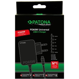 PATONA napájecí adaptér k ntb/ 18,5-20V 65W/ 6 konektorů/ UNI/ USB-C/ Power delivery