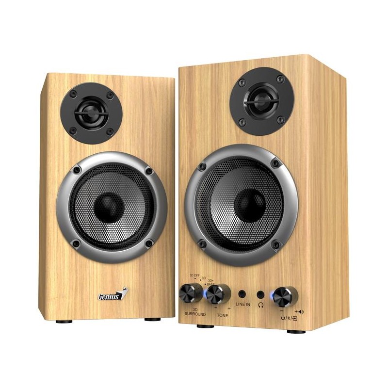 GENIUS repro SP-HF520BT Pine Wood/ 2.0/ Bluetooth 5.3/ 20W/ Dřevěné/ barva borovice