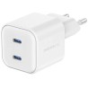 Swissten GAN 2x USB-C 20W Power Delivery Biały adapter sieciowy