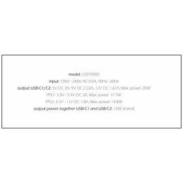 Swissten síťový adaptér gan 2x usb-c 20w power delivery bílý