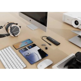 Swissten usb-c hub 7-in-1 (usb-c 100w, hdmi 4k, 1x usb-a 3.0, 2x usb-a 2.0, sd, micro sd) aluminium