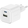 Swissten power adapter 12w 1x usb-c + 1x usb-a white