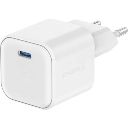 Swissten síťový adaptér gan 1x usb-c 20w power delivery bílý