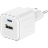Swissten síťový adaptér gan 1x usb-c 35w pd + 1x usb-a 27w qc bílý