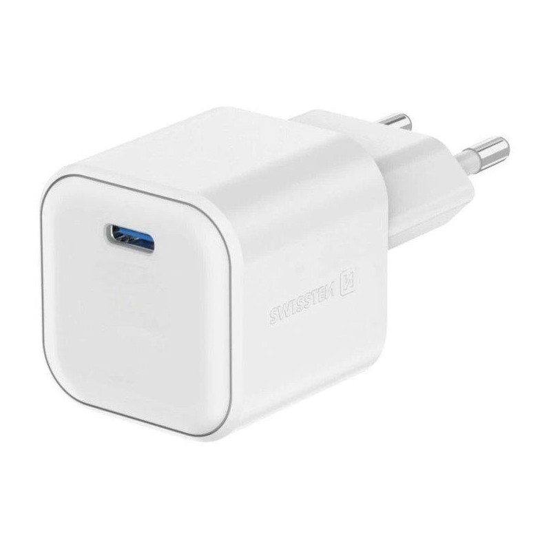 Swissten síťový adaptér gan 1x usb-c 35w power delivery bílý