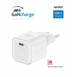 Swissten síťový adaptér gan 1x usb-c 35w power delivery bílý