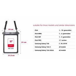 Swissten vodotěsné pouzdro pro tablet 11" černé