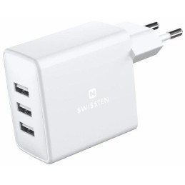 Swissten síťový adaptér 3x usb 15w bílý