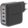 Swissten GAN Power Adapter 3x USB-C 100W PD + 1x USB-A 18W QC Black