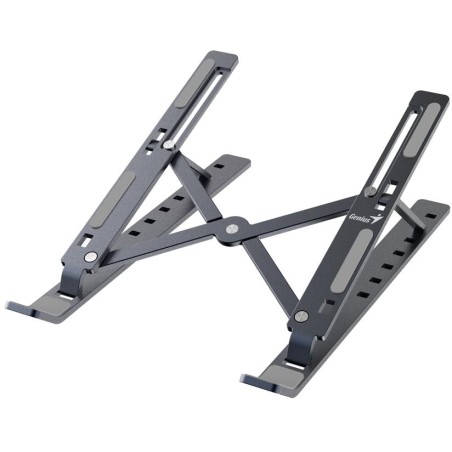 GENIUS G-Stand M250 přenosný stojan na notebook, tablet a telefon, hliníkový, 7 pozic, skládací, kovově šedý