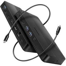 AXAGON dockovací stanice USB4 40Gbps s duálním 4K výstupem / HMC-U4 / HDMI / DP / PD100W / 5x USB / USB-C kabel 80cm