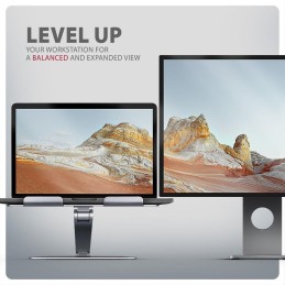 AXAGON hliníkový LQ stojan pro notebooky velikosti 10" - 16" / STND-LQ /  Nastavitelná výška/úhel