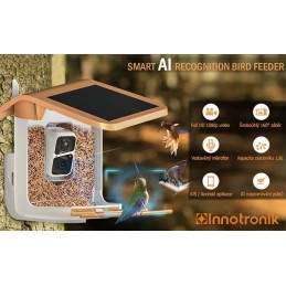 TRX Innotronik IEN-BC69B Bezpečnostní Chytré wi-fi solární ptačí krmítko s 2MP kamerou a li-ion bateriemi