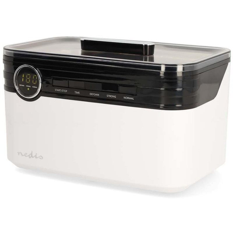 NEDIS ultrazvuková čistička šperků/ 1,8 L/ síťové napájení/ 220-240 V AC 50/60 Hz/ bílá (plast)