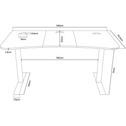 AROZZI herní stůl ARENA MEDIUM Pure Black/ černý/ šíře 140 cm