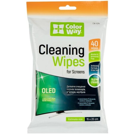 COLORWAY čistící utěrky/ na elektroniku a obrazovky/ 40ks