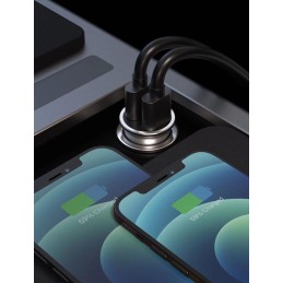 Swissten cl adaptér power delivery usb-c + quick charge 3.0 36w metal stříbrný