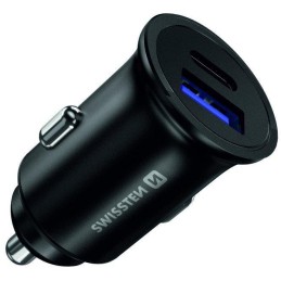 Swissten cl adaptér power delivery usb-c + quick charge 3.0 36w metal černý
