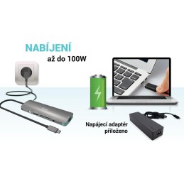 I-tec dokovací stanice USB-C Metal Nano 4K HDMI LAN, Power Delivery 100 W + nabíječka 100W