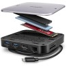 AXAGON multi USB-C húb 9in1 UFO/HMC-UFO/PD 100W/1xNVME slot/1xUSB-C/2xUSB-A/HDMI/RJ-45/SD/MicroSD/65cm