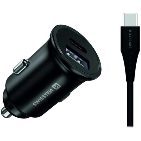 Swissten cl pro samsung super fast charging 35w + kabel usb-c/usb-c 1,2 m black