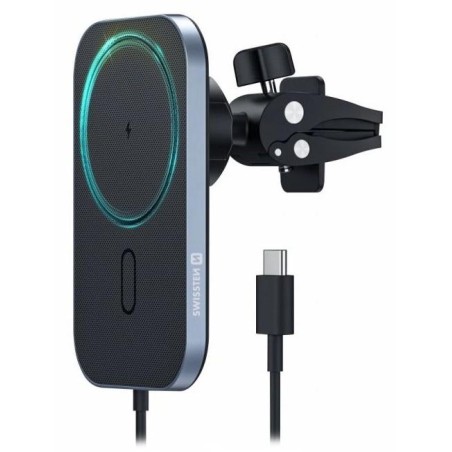 Swissten magnetický držák do ventilace auta s bezdrátovým nabíjením 15w (kompatibilní s magsafe)
