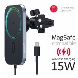 Swissten magnetický držák do ventilace auta s bezdrátovým nabíjením 15w (kompatibilní s magsafe)