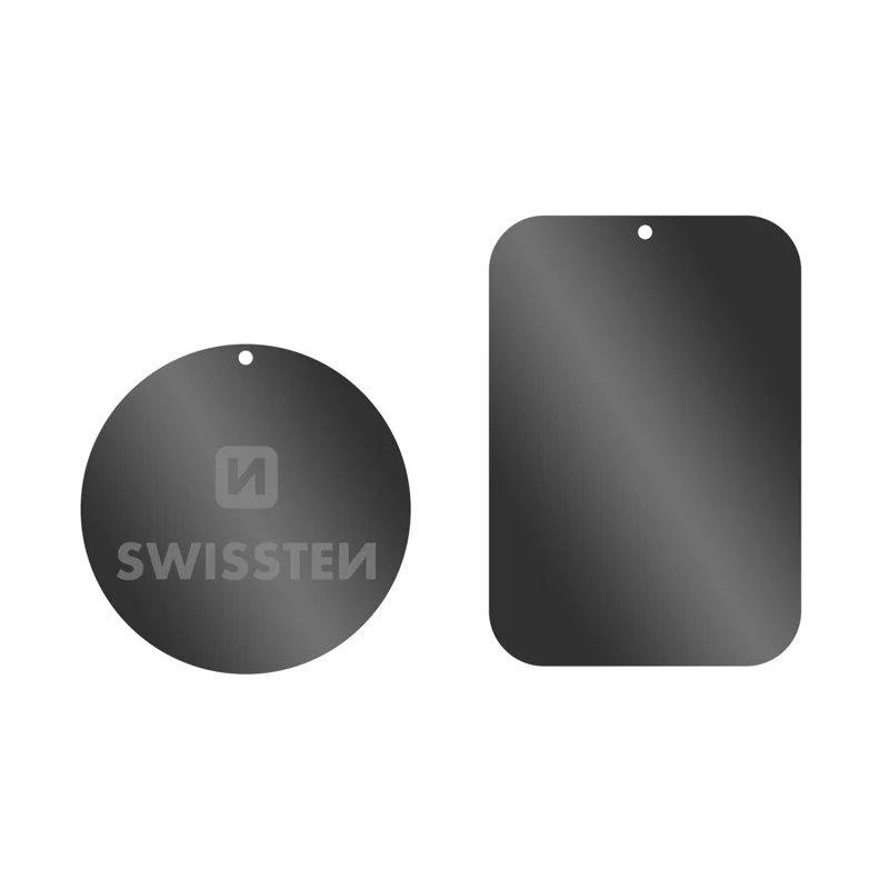 Swissten set kovový lepící štítek a podložka k magnetickým držákům do auta (retail pack)