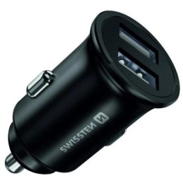 Swissten cl adaptér 2x usb 4,8a metal černý