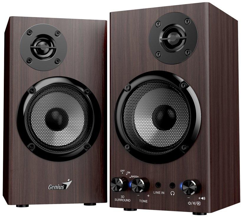 GENIUS repro SP-HF520BT Dark Brown/ 2.0/ Bluetooth 5.3/ 20W/ Drevené/ tmavo hnedé