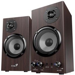 GENIUS repro SP-HF520BT Dark Brown/ 2.0/ Bluetooth 5.3/ 20W/ Dřevěné/ tmavě hnědé