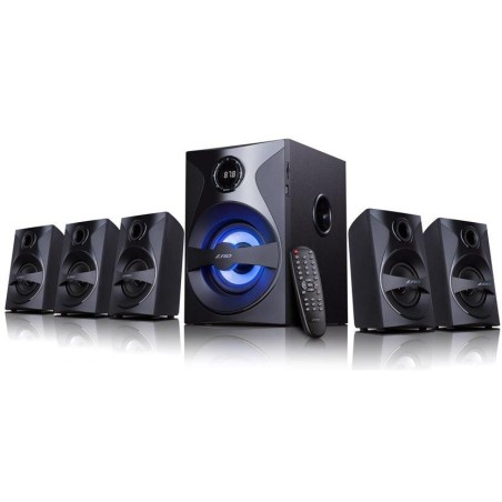 POŠKOZENÝ OBAL - FENDA F&D repro F3800X/ 5.1/ 80W/ černé/ FM rádio/ USB/SD přehrávání/ dálkové ovládání