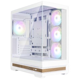 Zalman skříň P40 Namu / midT/ 3x120mm ARGB fan / 2xUSB 3.0 / USB-C / panoramatická / dřevěné doplňky / bílá