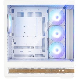 Zalman skříň P40 Namu / midT/ 3x120mm ARGB fan / 2xUSB 3.0 / USB-C / panoramatická / dřevěné doplňky / bílá
