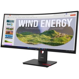 Lenovo T34WD-40 s MC60/ 34" VA, prohnutý/ 3440x1440/ 21:9/ 300cd/m2cmd/ 3000:1/ 4ms/ HDMI/ DP/ USB/ RJ45/ VESA/ černý