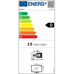 Lenovo P27Q-40/ 27" ECO-IPS/ 2560x1440/ 16:9/ 350cd/m2cmd/ 1500:1/ 4ms/ HDMI/ DP/ USB/ VESA/ černý