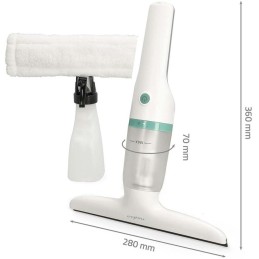 NEDIS okenní vysavač s mopem/ výkon 12 W/ objem nádrže 60 ml/ odnímatelná nádrž na špinavou vodu/ bílo-zelený