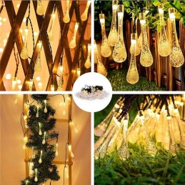 IMMAX LED solární dekorační řetěz DROP, 50xLED, IP65, teplá bílá, 7m