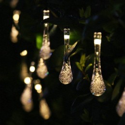 IMMAX LED solární dekorační řetěz DROP, 100xLED, IP65, teplá bílá, 10m