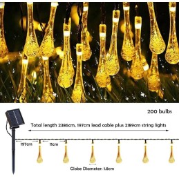 IMMAX LED solární dekorační řetěz DROP, 200xLED, IP65, teplá bílá, 20m