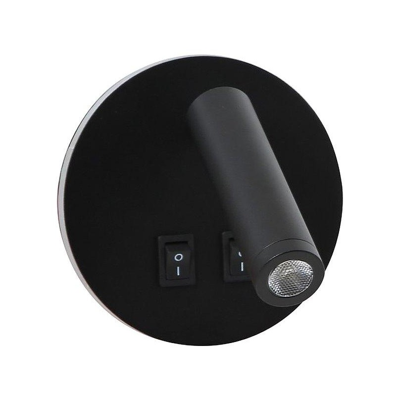 IMMAX GOAL designové nástěnné LED svítidlo, 2 vypínače, 6W, černé