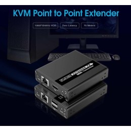 PremiumCord HDMI KVM extender 4K a FULL HD 1080p na 70m s přenosem USB