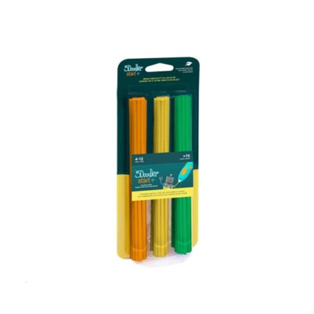 Wkład 3Doodler ECO-PCL do długopisu 3D Start+ 75 szt. - pomarańczowy, żółty, zielony