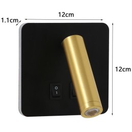 IMMAX GOAL designové nástěnné LED svítidlo, 2 vypínače, 7W, černo-zlaté